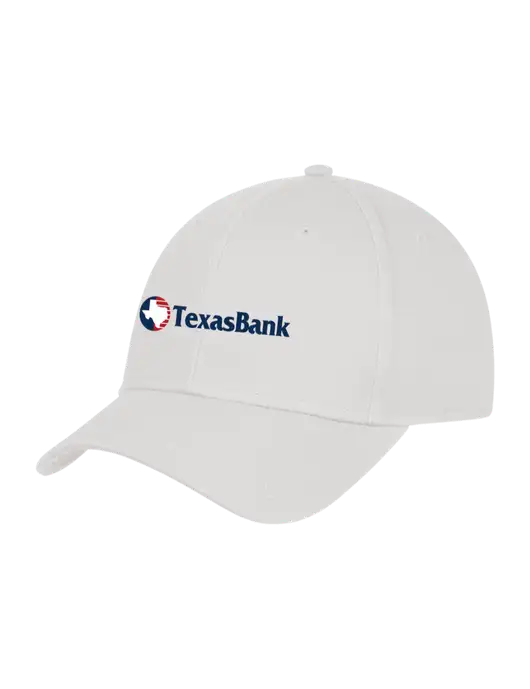 White Structured Cap Hook & Loop w/TexasBank Logo