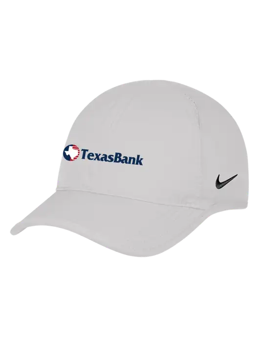 Nike White Featherlight Cap w/TexasBank Logo