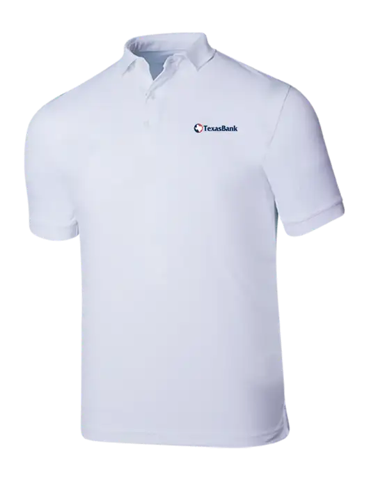 Callaway Ottoman Bright White Polo w/TexasBank Logo