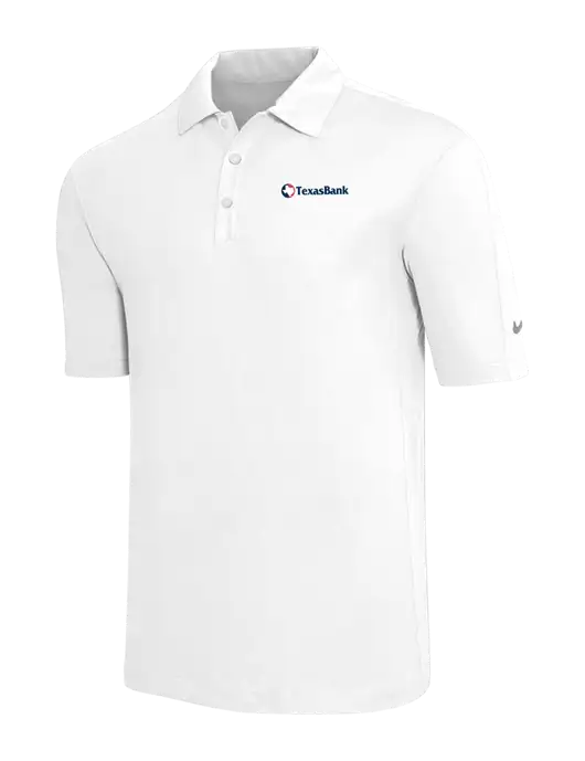 Nike White Tech Sport Dri-FIT Polo w/TexasBank Logo