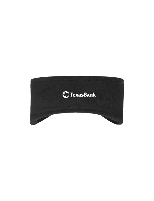 Black Stretch Fleece Headband w/TexasBank Logo