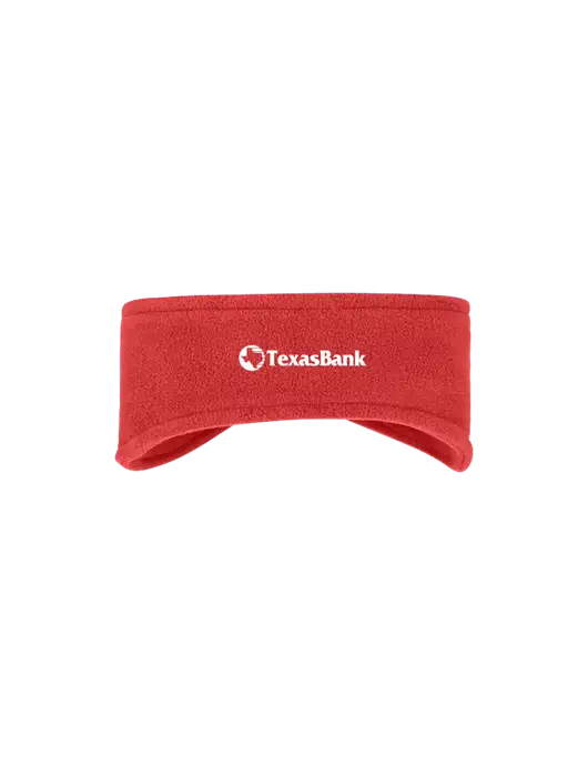Red Stretch Fleece Headband w/TexasBank Logo