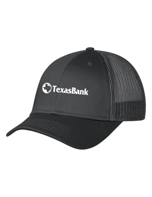 Charcoal Mesh Trucker Cap Snap Back w/TexasBank Logo