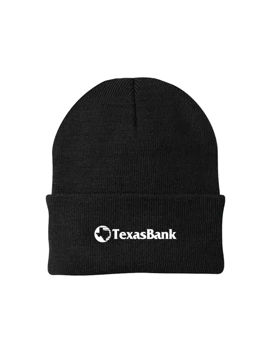 Black Knit Cap w/TexasBank Logo