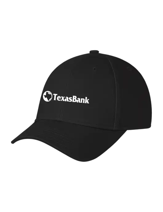 Black Structured Cap Hook & Loop w/TexasBank Logo