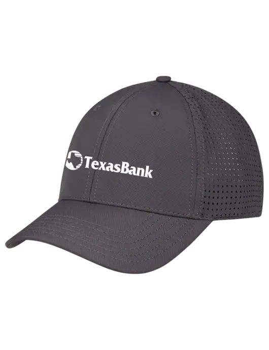Charcoal Performance Stretchable Cap Hook & Loop w/TexasBank Logo