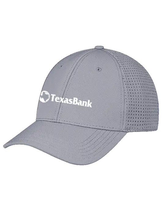 Grey Performance Stretchable Cap Hook & Loop w/TexasBank Logo