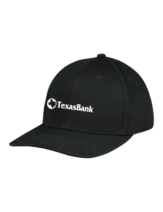 Premium Modern Structured Twill Black Snapback Cap w/TexasBank Logo