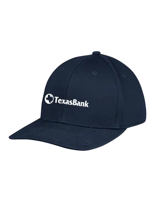 Premium Modern Structured Twill Navy Snapback Cap w/TexasBank Logo