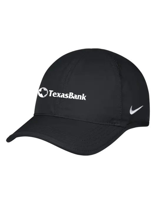 Nike Black Featherlight Cap w/TexasBank Logo