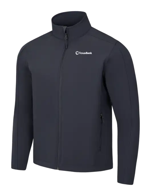 Charcoal Grey Core Soft Shell Jacket w/TexasBank Logo
