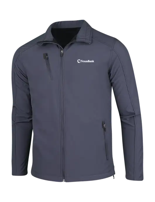 Dark Grey Welded Softshell Jacket w/TexasBank Logo