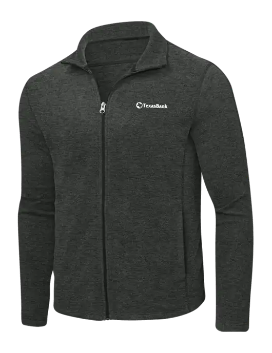 Charcoal Heather Microfleece Full-Zip Jacket w/TexasBank Logo