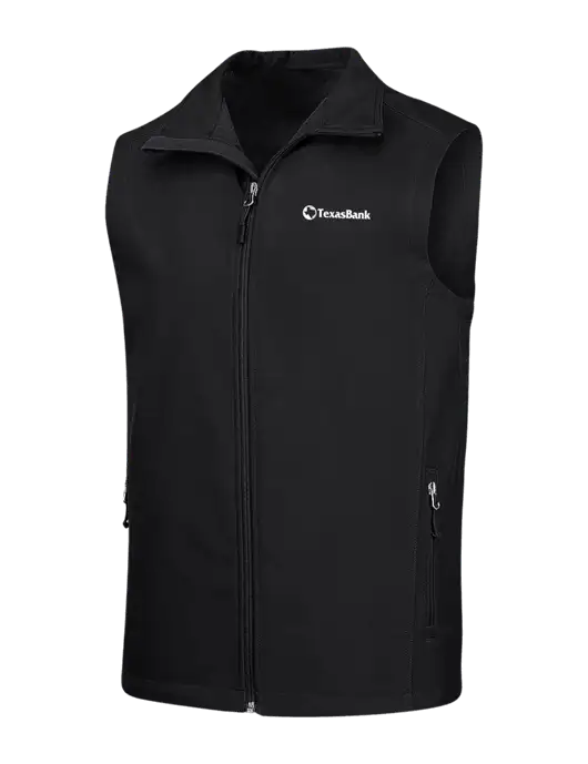 Black Core Soft Shell Vest w/TexasBank Logo