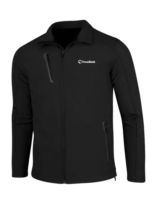 Black Welded Softshell Jacket w/TexasBank Logo