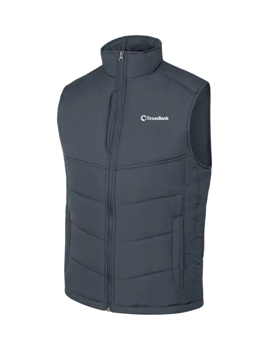 Dark Slate/Black Puffy Vest w/TexasBank Logo