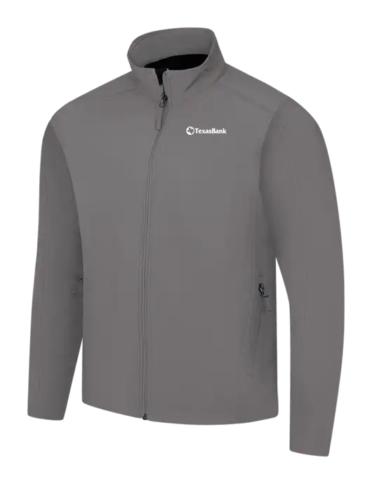 Medium Grey Core Soft Shell Jacket w/TexasBank Logo