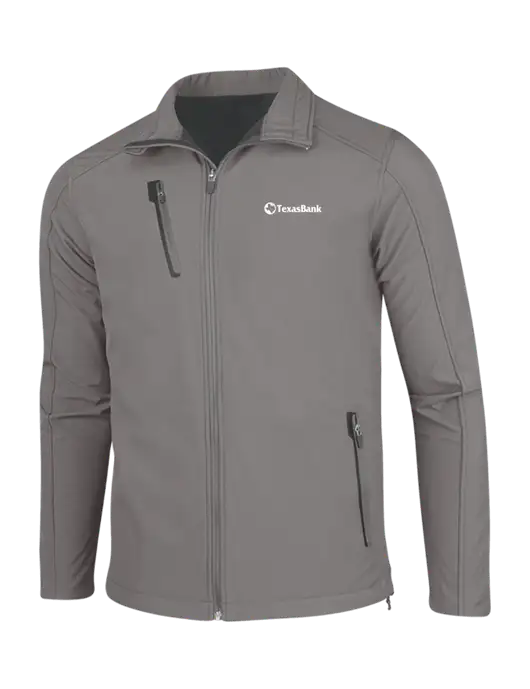 Medium Grey Welded Softshell Jacket w/TexasBank Logo
