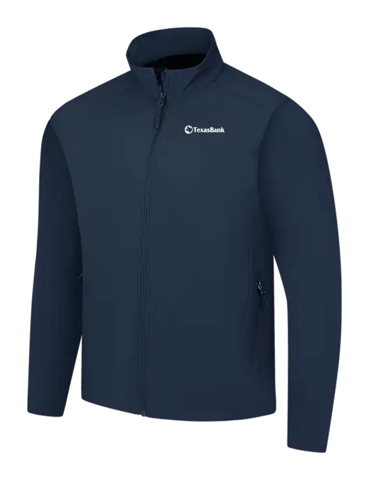 Navy Core Soft Shell Jacket w/TexasBank Logo