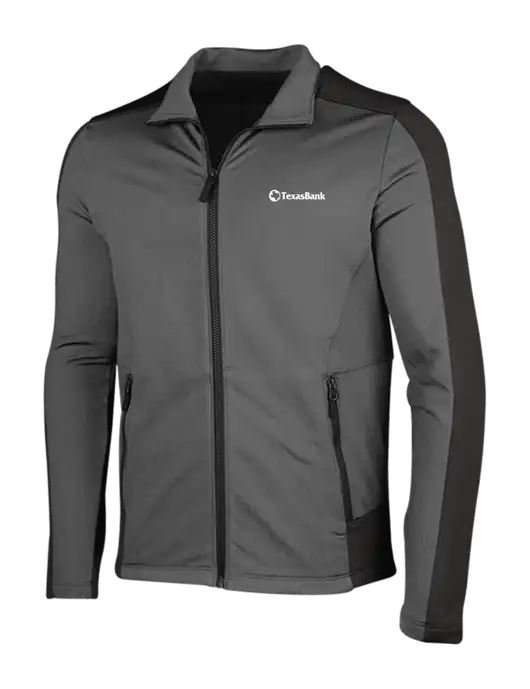 Medium Grey Heather Grid Fleece Jacket w/TexasBank Logo