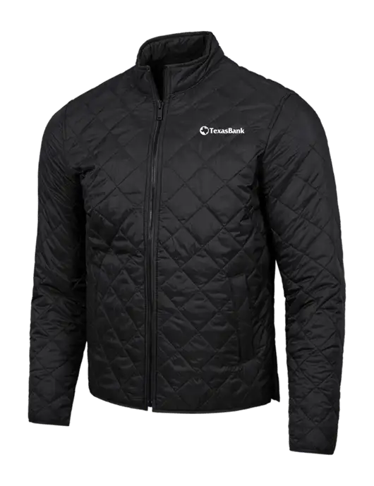 Mercer+Mettle Black Quilted Full-Zip Jacket w/TexasBank Logo