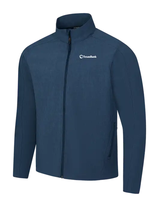 Navy Heather Core Soft Shell Jacket w/TexasBank Logo