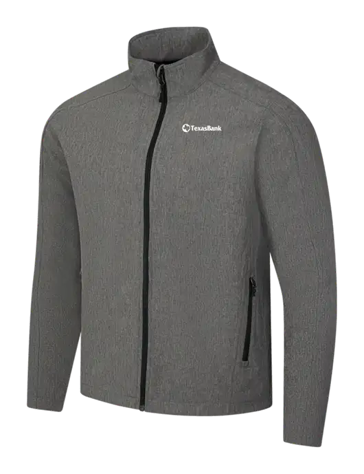 Medium Grey Heather Core Soft Shell Jacket w/TexasBank Logo