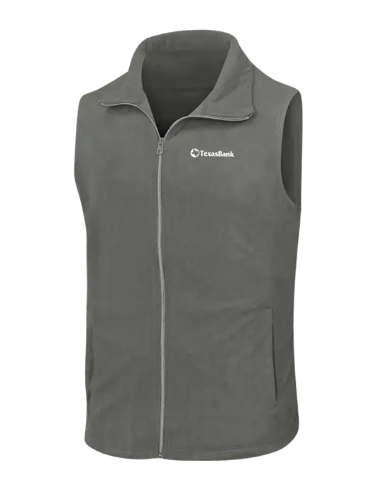 Medium Grey Microfleece Vest w/TexasBank Logo
