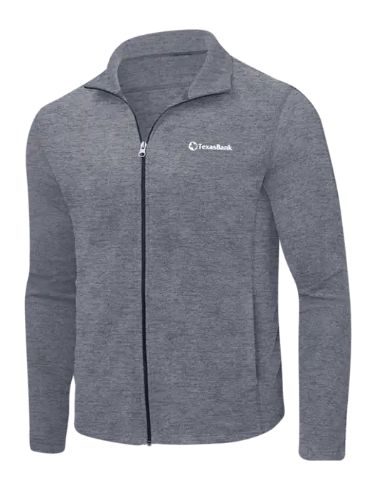 Light Navy Heather Microfleece Full-Zip Jacket w/TexasBank Logo