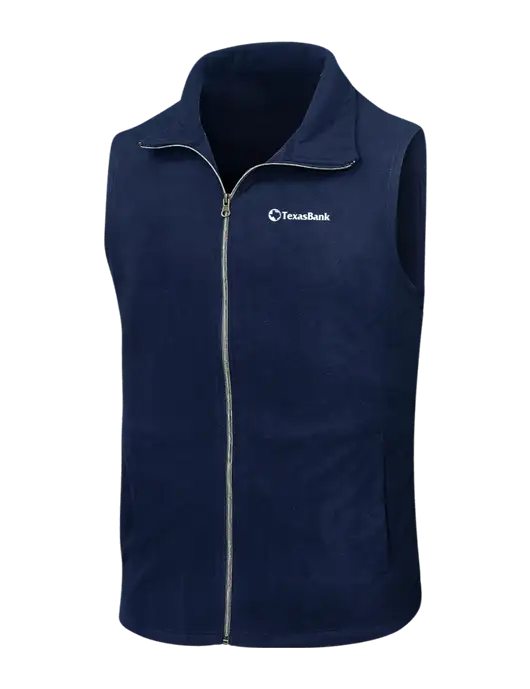 Navy Microfleece Vest w/TexasBank Logo