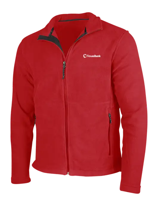 Red Fleece Jacket w/TexasBank Logo