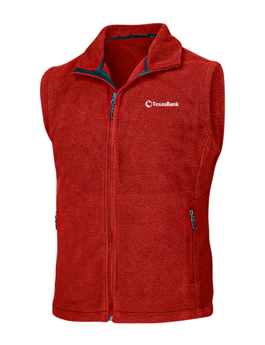 Red Fleece Vest w/TexasBank Logo