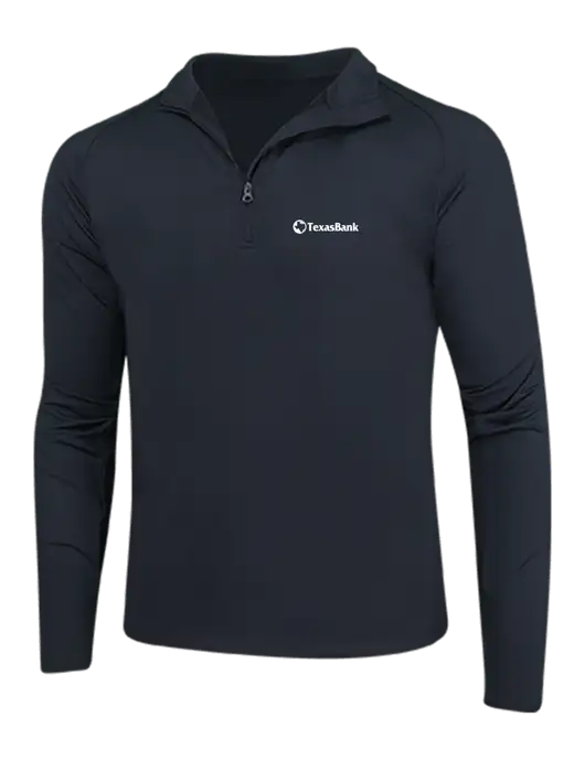 Black Sport Wick Stretch 1/4 Zip Pullover w/TexasBank Logo