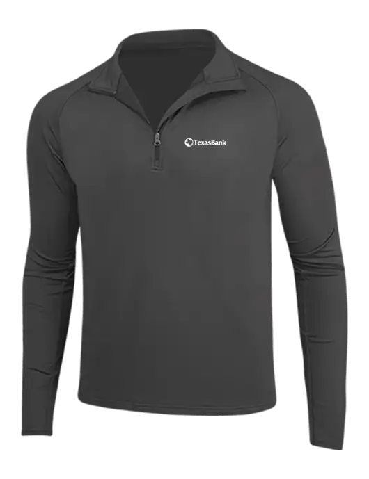 Charcoal Grey Sport Wick Stretch 1/4 Zip Pullover w/TexasBank Logo