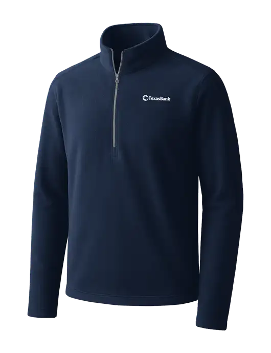 Navy Microfleece 1/2 Zip Pullover w/TexasBank Logo
