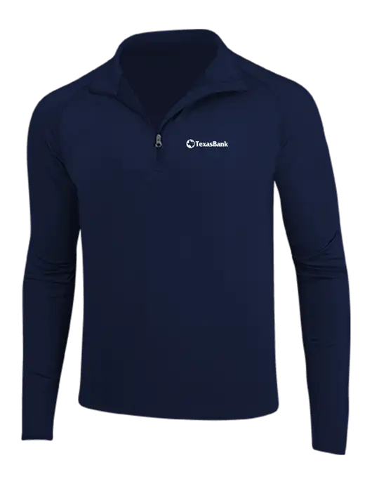 Navy Sport Wick Stretch 1/4 Zip Pullover w/TexasBank Logo