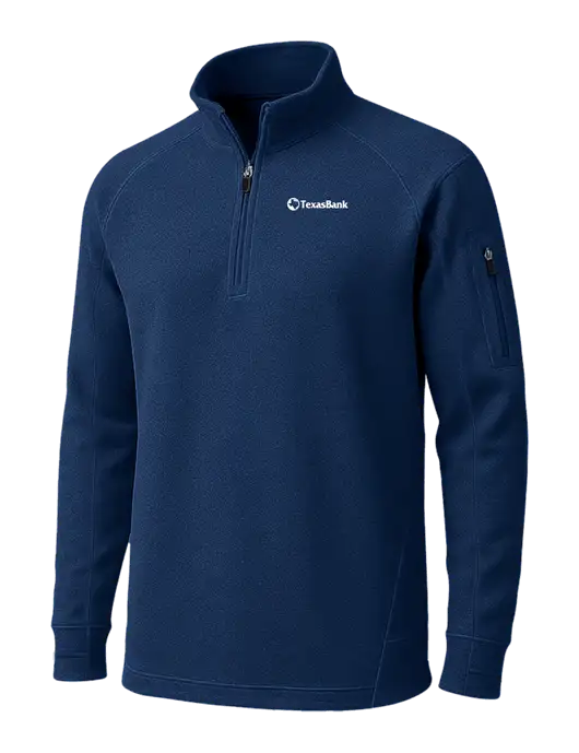 True Navy Tech Fleece 1/4 Zip Pullover w/TexasBank Logo