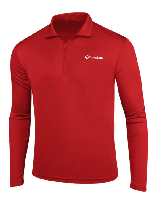 Red PosiCharge Competitor 1/4 Zip Pullover w/TexasBank Logo