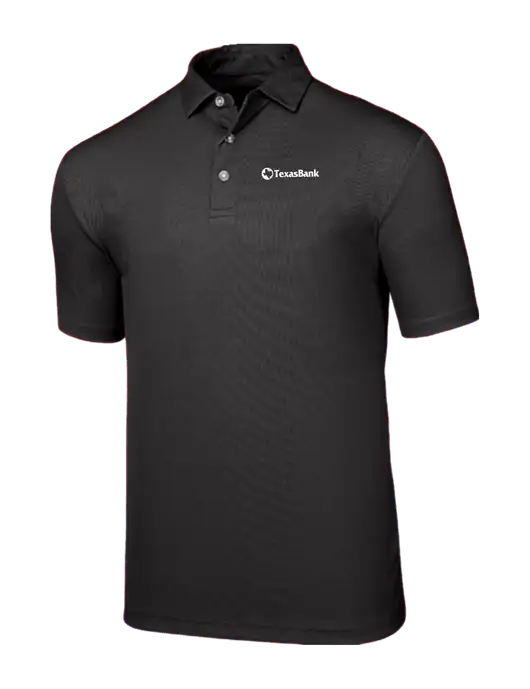 Callaway Birdseye Black Polo w/TexasBank Logo