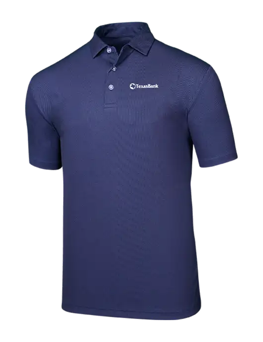 Callaway Birdseye Navy Polo w/TexasBank Logo
