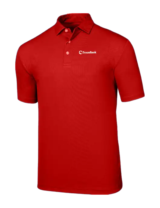 Callaway Birdseye Red Polo w/TexasBank Logo