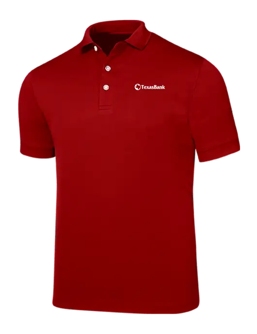 Callaway Ottoman Red Polo w/TexasBank Logo