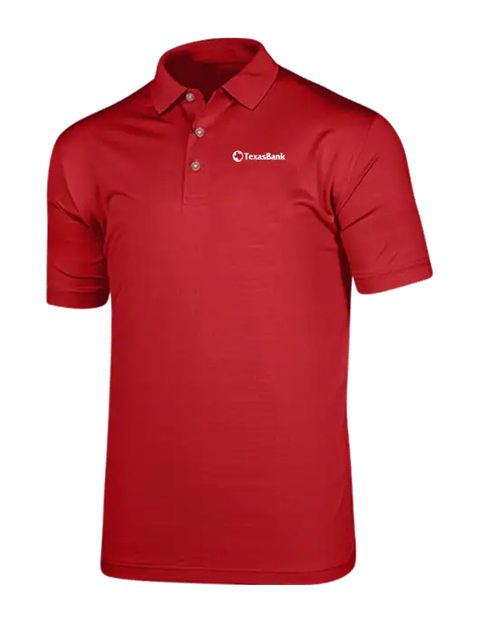 Callaway Vibrant Red Ventilated Polo w/TexasBank Logo