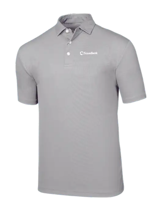 Callaway Birdseye Light Grey Polo w/TexasBank Logo