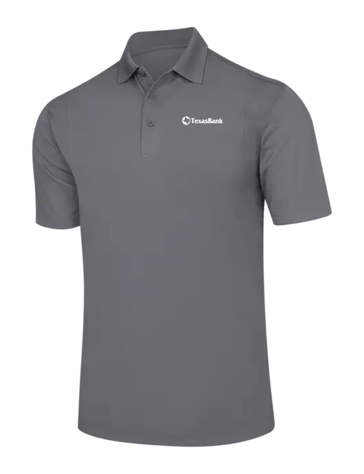 Medium Grey Micropique Sport-Wick Polo w/TexasBank Logo