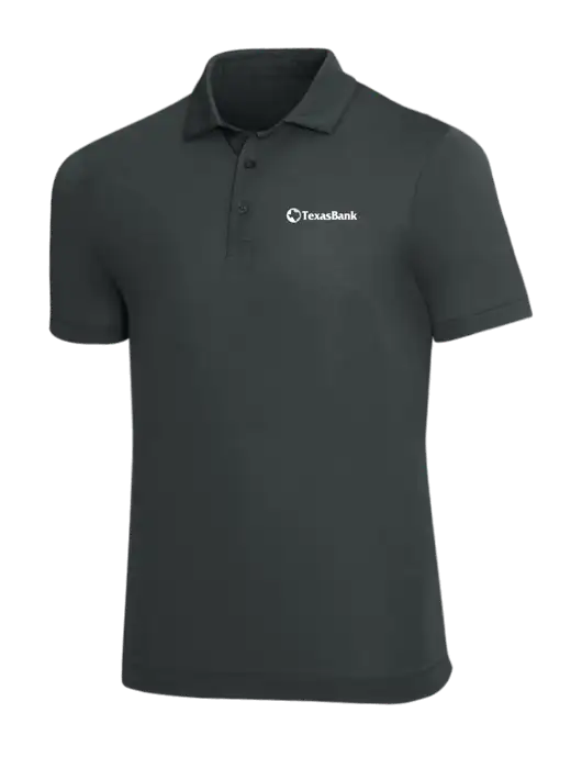 Mercer+Mettle Dark Grey Stretch Jersey Polo w/TexasBank Logo