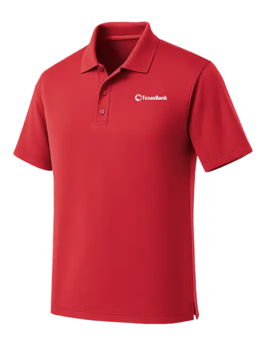 Red Dry Zone UV Micro Mesh Polo w/TexasBank Logo