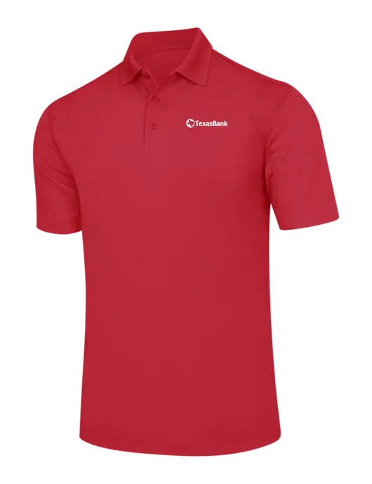 Red Micropique Sport-Wick Polo w/TexasBank Logo