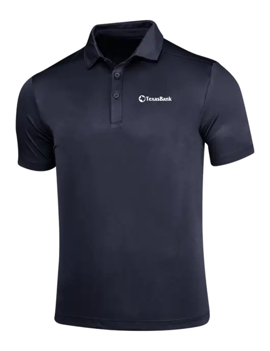 Navy Posi-UV Pro Polo w/TexasBank Logo