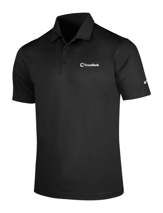 NIKE Black Dri-Fit Vertical Mesh Polo w/TexasBank Logo